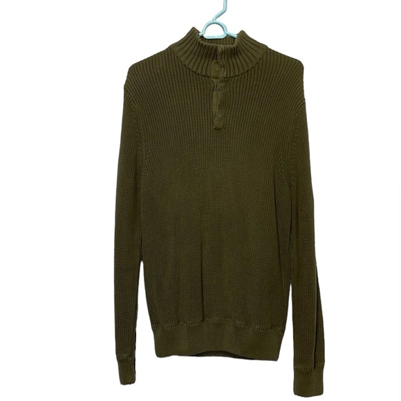 J Crew Pull over Sweater olive 100% cotton size M - Picture 1 of 7